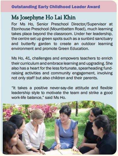 Article about Ms. Josephyne Ho Lai Khin, principal of EtonHouse Mountbatten 223