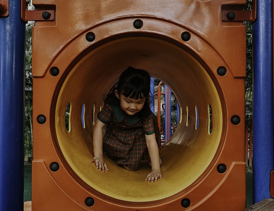 Student at EtonHouse Newton enjoying herself in the playground