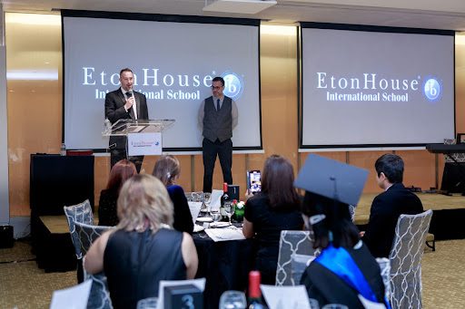 Speaker giving a presentation at an Etonhouse event