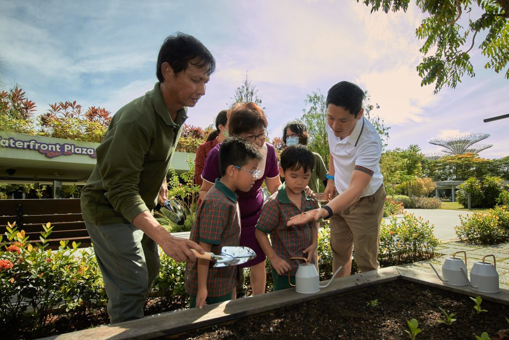 Students learning about nature while outdoors