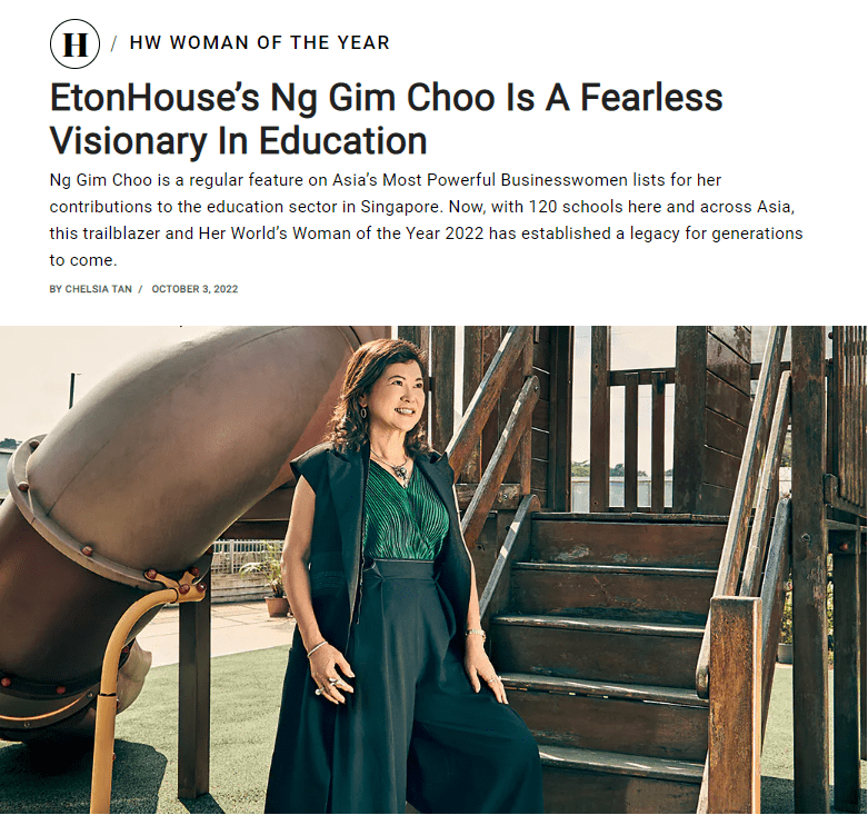 Her World article for woman of the year