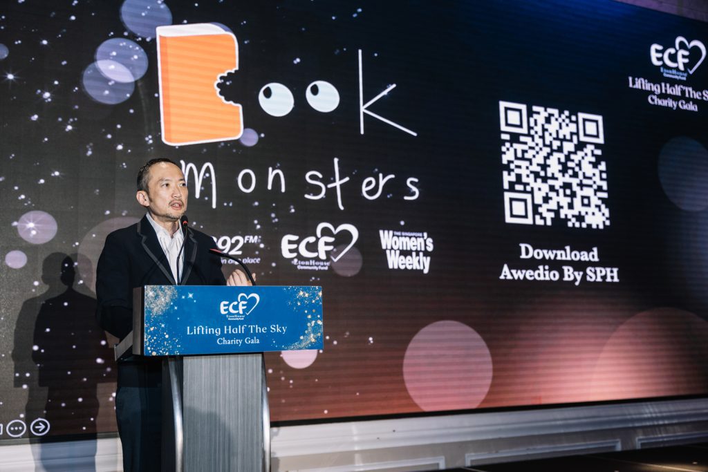 Speaker at the podium during a charity gala