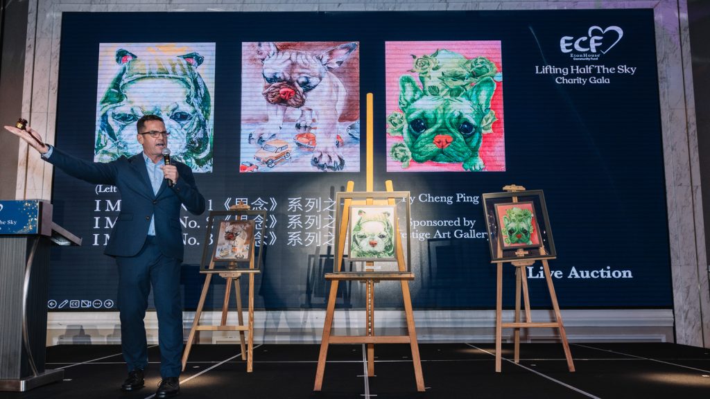 A live auction of paintings to raise money for charity