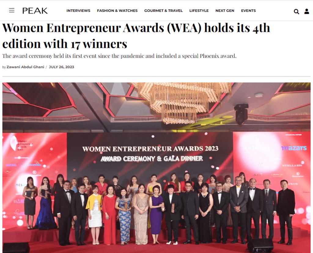 News article on the 4th women Entrepreneur Awards