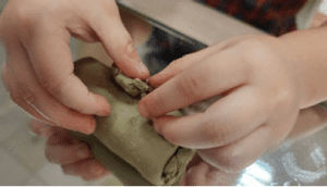 A circle for wheels made from clay